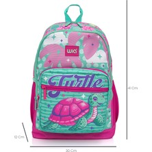 Kaplumbağa Temalı Kız Çocuk 3'Lü Çocuk Okul Çanta Seti Pembe