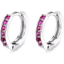 By Dilek Çetin Acessorry Silver Kaplama Ruby Renk Halka 6 mm Halka PIERCING(1ADET)