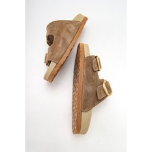 İnyola Shoes Kadın Hakiki Süet Deri Çift Bantlı Terlik 6296