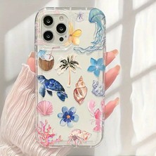 Phone Şeffaf Deniz Kaplumbağı Yengeç Hindistan Cevizi Tasarımı ile Tam Kapaş Tpu Kılıf, Apple iPhone Modelleri Için Düşmeye Karşı Koruma Sunar.