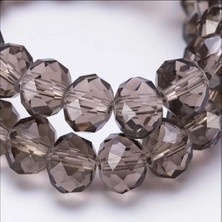 Yiğit Aksesuar 8 mm 5 Dizi Gri Kristal Boncuk Tesbih Boncuğu