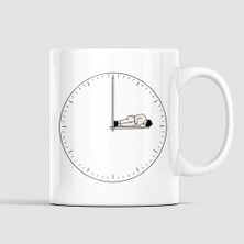 Kuppa Kuppa Siyah Beyaz Minimalist Kupa, Saatli Kupa, Sabah Motivasyonu Kupa