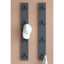 Portmanto Duvar Askılığı Elbise Askılığı Antrasit ASKI-011-4 - 75 cm