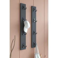 Portmanto Duvar Askılığı Elbise Askılığı Antrasit ASKI-011-4 - 75 cm