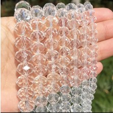 Yiğit Aksesuar 8 mm 5 Dizi Şeffaf Kristal Boncuk Tesbih Boncuğu