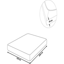 120 x 200 x 30 cm Düz Pamuklu Tek Kişilik Lastikli Fitted Penye Çarşaf