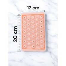 Küre Buz Kalıbı Kapaklı 33 Bölmeli Yuvarlak Pembe Buz Kalıbı Kokteyl Sunum Buz Kalıbı