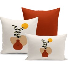 Minimalist Serisi Çift Tarafı Dijital Baskılı  3'lü Kırlent Kılıfı Seti