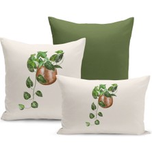 Flower Bahar Serisi Çift Tarafı Dijital Baskılı  3'lü Kırlent Kılıfı Seti (Spring)