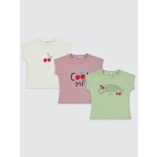 Civil Girls Kız Çocuk 3'lü Tişört Set 2-5 Yaş Yeşil