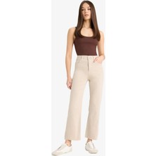 DeFacto Crop Flare Fit Yüksek Bel Bilek Boy Jean Pantolon E8017AX25SM