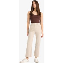 DeFacto Crop Flare Fit Yüksek Bel Bilek Boy Jean Pantolon E8017AX25SM