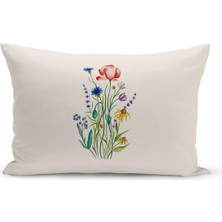 Flower Bahar Serisi Çift Tarafı Dijital Baskılı Kırlent Kılıfı (Spring)