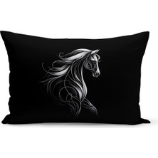 Klasik At Serisi Çift Tarafı Dijital Baskılı Kırlent Kılıfı (Horse)