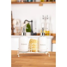 Mcreative Novy Standlı 2'li Sıvı Sabunluk (White)