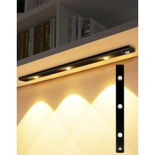 Mcreative 40CM Harekete Duyarlı LED Insan Vücudu Sensörlü USB Sarj Taşınabilir Kablosuz Mutfak Elbise Dolabı Merdiven LED Cabinet Gece Lambası (1 Adet 40CM)