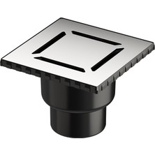 Mcreative V-Flow Kare 5608280 Duş Kanalı, Alttan Çıkışlı, 15X15 Cm, Dk 100 Kapak, Parlak Krom