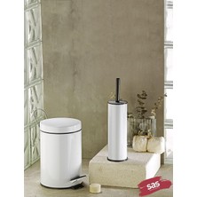 Mcreative 2'li Banyo Seti - 3lt Pedallı Çöp Kovası ve Tuvalet, Wc Fırçası
