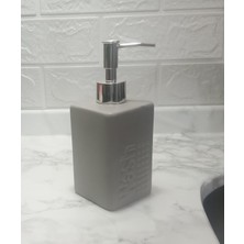 Mcreative Sıvı Sabunluk Gri Modern 7X7X17CM 300ML Banyo Seti