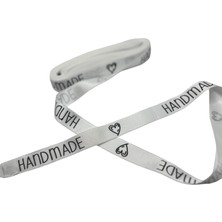 Desenli Paketleme Kurdelesi Yazılı Saten Kurdele 2 Metre 2  cm  Kurdele (Siyah)