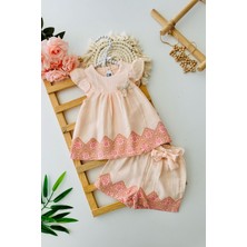 Miniğimin Cicileri Müslin Etnik Desenli Kız Bebe takım - Pembe