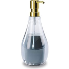 Mcreative Droplet Sabunluk, Sıvı Sabunluk ve Bulaşık Deterjanı Dispenseri, 280 ml Kapasiteli, Akrilik Cam, Banyo ve Mutfak Için, Denim Mavisi, Normal