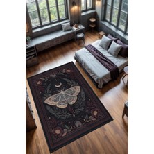 Homshtag Nuh'un Gemisi Koleksiyonu Gotik Kelebek Temalı Çiçekli Krem Renk Bordürlü Şık Konsept Halı