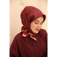 Silk Home Tivil Ipek Eşarp 11464-09 Bordo Karışık Desen