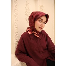 Silk Home Tivil Ipek Eşarp 11464-09 Bordo Karışık Desen