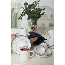 Keramika Floral Waves Nordic Kahve Takımı 12 Parça 6 Kişilik 22669-71