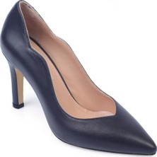 Hakiki Deri Lacivert Stiletto