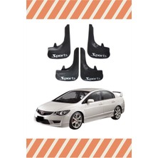 Heda Tex Honda Civic 2007-2012 Sports Yazılı 4'lü Tozluk Çamurluk Paçalık