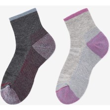 Skechers Wo1/2 Terry Trail Qtr Crew - 2'Li Paket Kadin Çorap Kadın Grey/Grey Çorap S118743-039