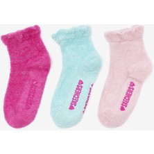 Skechers Non Terry Anklet - 3'Lü Paket Çocuk Çorap Büyük Kız Çocuk Pink/Purple Çorap S600802-688
