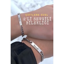 Sevgili Çift Bilekliği Kişiye Özel Paslanmaz Çelik Bileklik 2 Adet SCB45