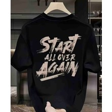 Panda Baskı Tekstil Start Baskılı Özel Tasarım Oversize Tshirt