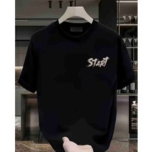 Panda Baskı Tekstil Start Baskılı Özel Tasarım Oversize Tshirt