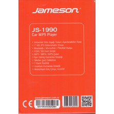 Jameson JS-1990 Double Teyp Kameralı 7" 4X55W Mirror Link Bt/usb/sd/mp5/aux/fmtofas Seri
