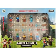 Minecraft Karakterler 12 Figürlü Tam 24 Parça Figür Boyutları 4 cm