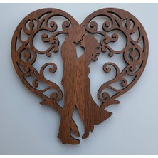 Altınuç Art Design 3 Adet 8x8 cm Ahşap Sevgililer Günü Magnet