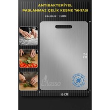 2 Adet Paslanmaz Çelik Kesme Tahtası (Antibakteriyel)