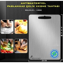 2 Adet Paslanmaz Çelik Kesme Tahtası (Antibakteriyel)