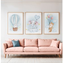 Ahşap Çerçeveli 3 Lü Çocuk Odası Tablo Home Ev Çocuk Odası Dekor Yatak Odası Fotoğraf Çerçevesi