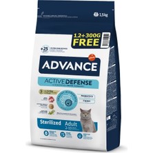 Advance Hindi Etli Kısırlaştırılmış Kedi Maması 1.2kg + 300gr Bonus Avantajlı Paket