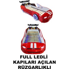 Kırmızı Arabalı Yatak Kapıları Açılan Mustang Gt Full Ledli Rüzgarlıklı