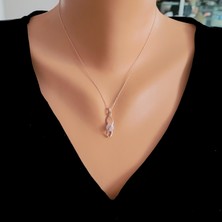 925 Ayar Gümüş Buzlu Aytaşı Taşlı Sonsuzluk Model Kolye