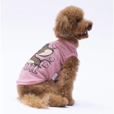 Pembe Jerry  Tişört  - Kedi Köpek Kıyafeti-Organik Pamuklu Penye Tişört
