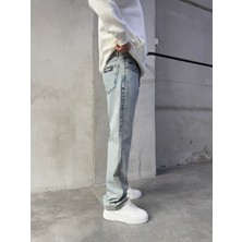 Baggy Basic Jean Pantolon A104-K11 Yıkamalı Mavi