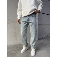 Baggy Basic Jean Pantolon A104-K11 Yıkamalı Mavi
