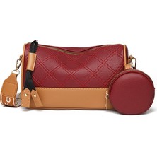 2 In 1 Moda Kadın Crossbody Çanta Bayan Deri Omuz Çantası Kızlar Için Günlük Çanta (Yurt Dışından)